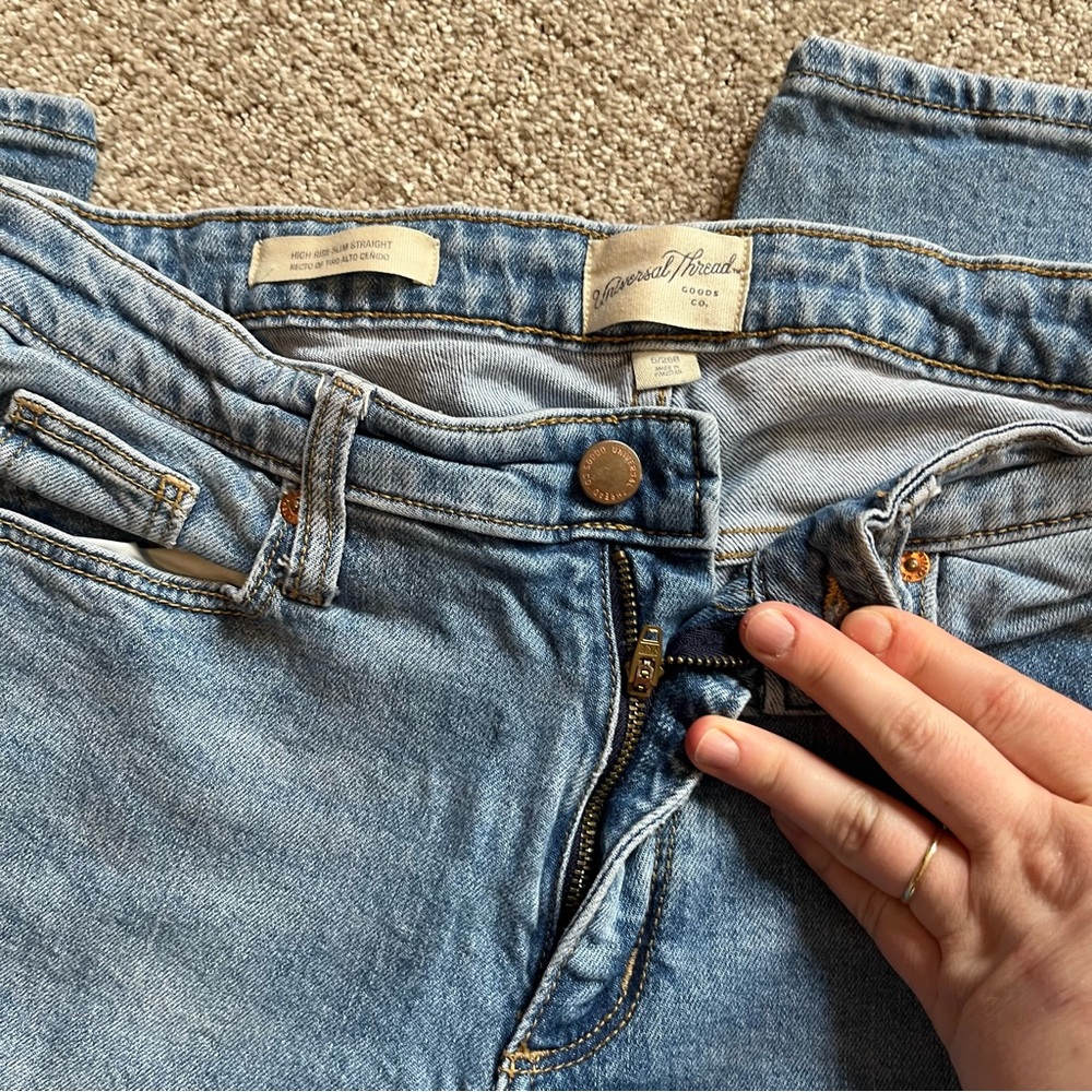 Universal Thread Medium Blue Straight-Leg Jeans - Picture 3 of 4
